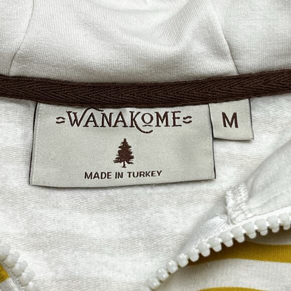 Wanakome Women's Zip Up Hooded Sweatshirt Medium Striped Modal Blend - Picture 4 of 10